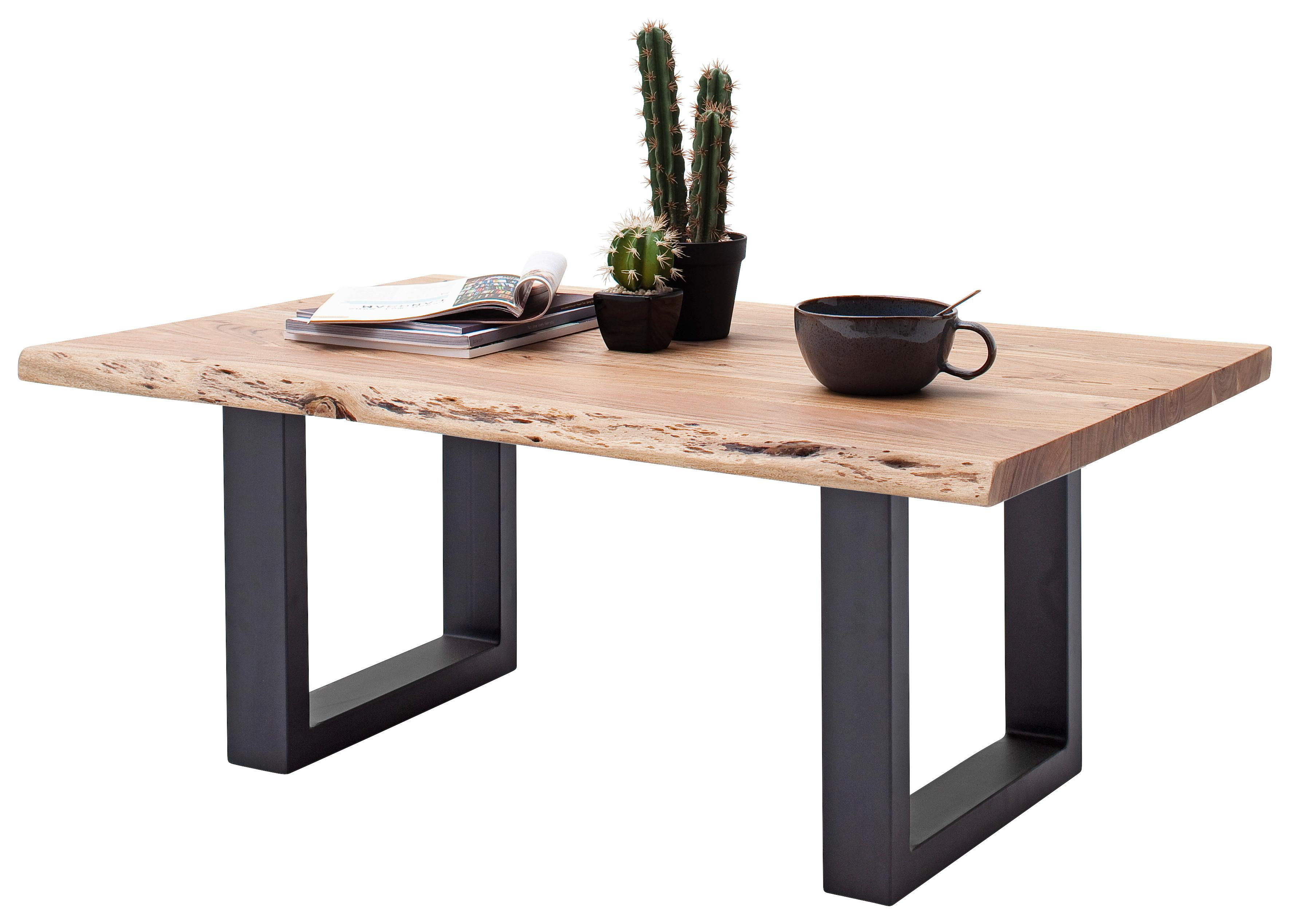 Couchtisch Holz Massiv Cartagena Akazie/Anthrazit - Anthrazit/Akaziefarben, MODERN, Holz/Metall (110/45/70cm)