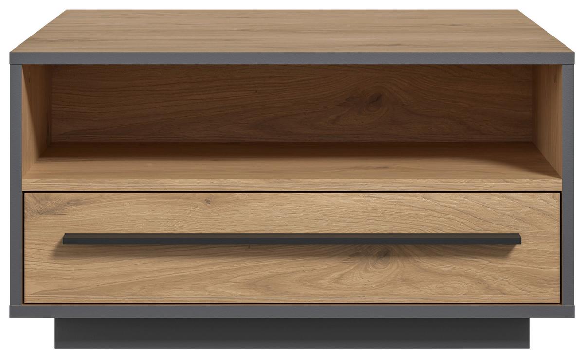 Couchtisch Nadiro B: 70 cm Wildeiche Dekor/Schwarz Matt - Eichefarben/Schwarz, Trend, Holzwerkstoff (70/39/70cm) - Livetastic