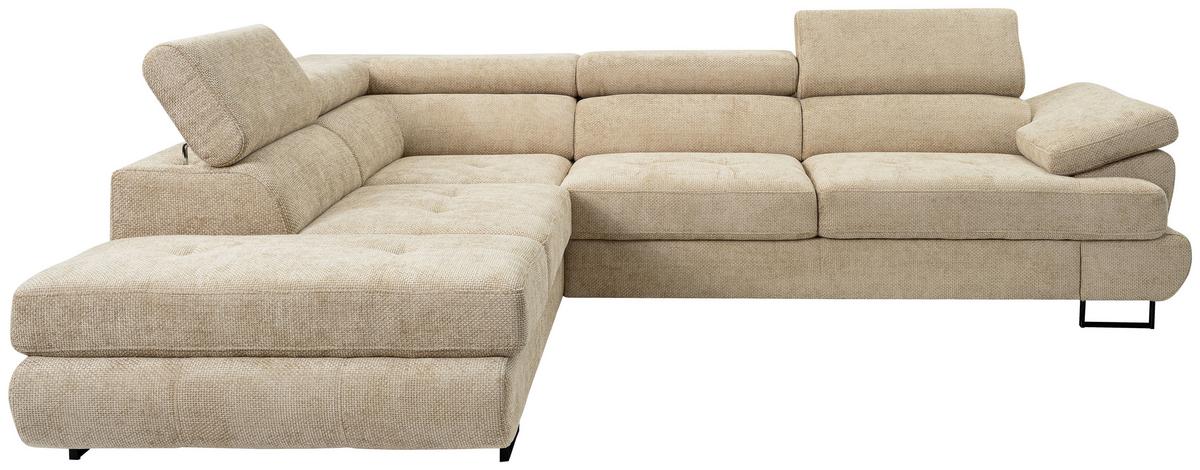 Sedacia súprava LINNA, ľavá, svetlozelená - čierna/svetlozelená, Modern, kov/textil (225/270cm)