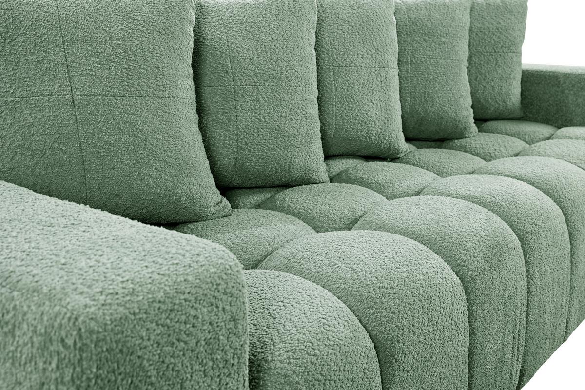 Schlafsofa Cloud Mint B: 250 Cm - Schwarz/Mintgrün, Basics, Textil (250/86/140cm) - Livetastic