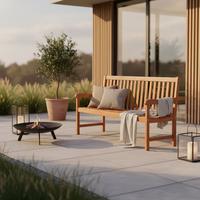 Gartenbank Echtholz 3-Sitzer Santos mit Rückenlehne - Naturfarben, Basics, Holz (157/89/58cm) - Gardenson