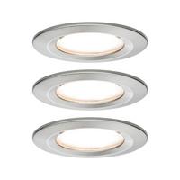 Deckenleuchte 3er-Set Ø 8,4 cm, dimmbar, Rund - Alufarben, Basics, Metall (8,4cm) - Paulmann