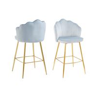 Barhocker-Set Hellgrau B: 52 cm - Goldfarben/Hellgrau, MODERN, Textil/Metall (52/100/54cm) - Livetastic