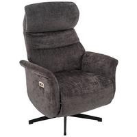 Relaxsessel Manila Chenille Anthrazit, B: 73 Cm - Anthrazit/Schwarz, MODERN, Textil/Metall (73/113/89cm)