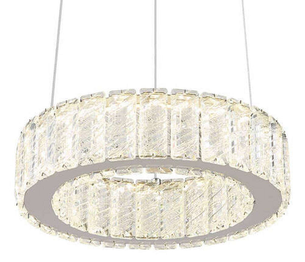 Led Függőlámpa 67162-30 - krómszínű/áttetsző, Konventionell, műanyag/Üveg (30/120cm) - Globo
