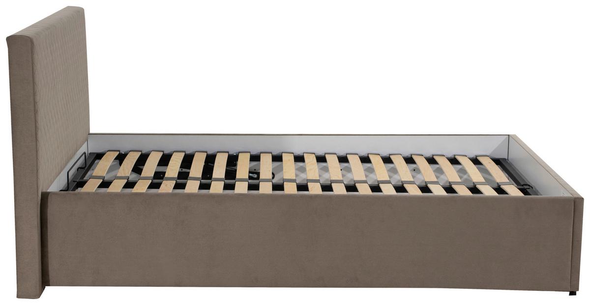 Polsterbett Mit Bettkasten 120x200 Cm Syntia - Chromfarben/Beige, MODERN, Holz/Textil (120/200cm) - MID.YOU
