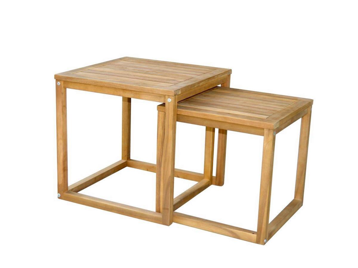 Gartentisch Holz L: 80 cm - Akaziefarben, Basics, Holz (50/50/50cm)