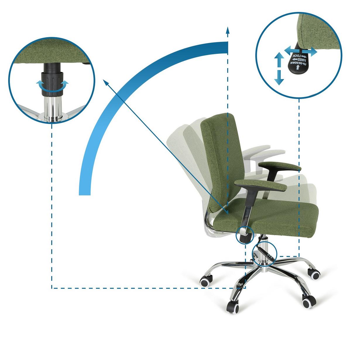 Drehstuhl Charles I Grün - Chromfarben/Grün, MODERN, Kunststoff/Textil (63/96/63cm) - MID.YOU