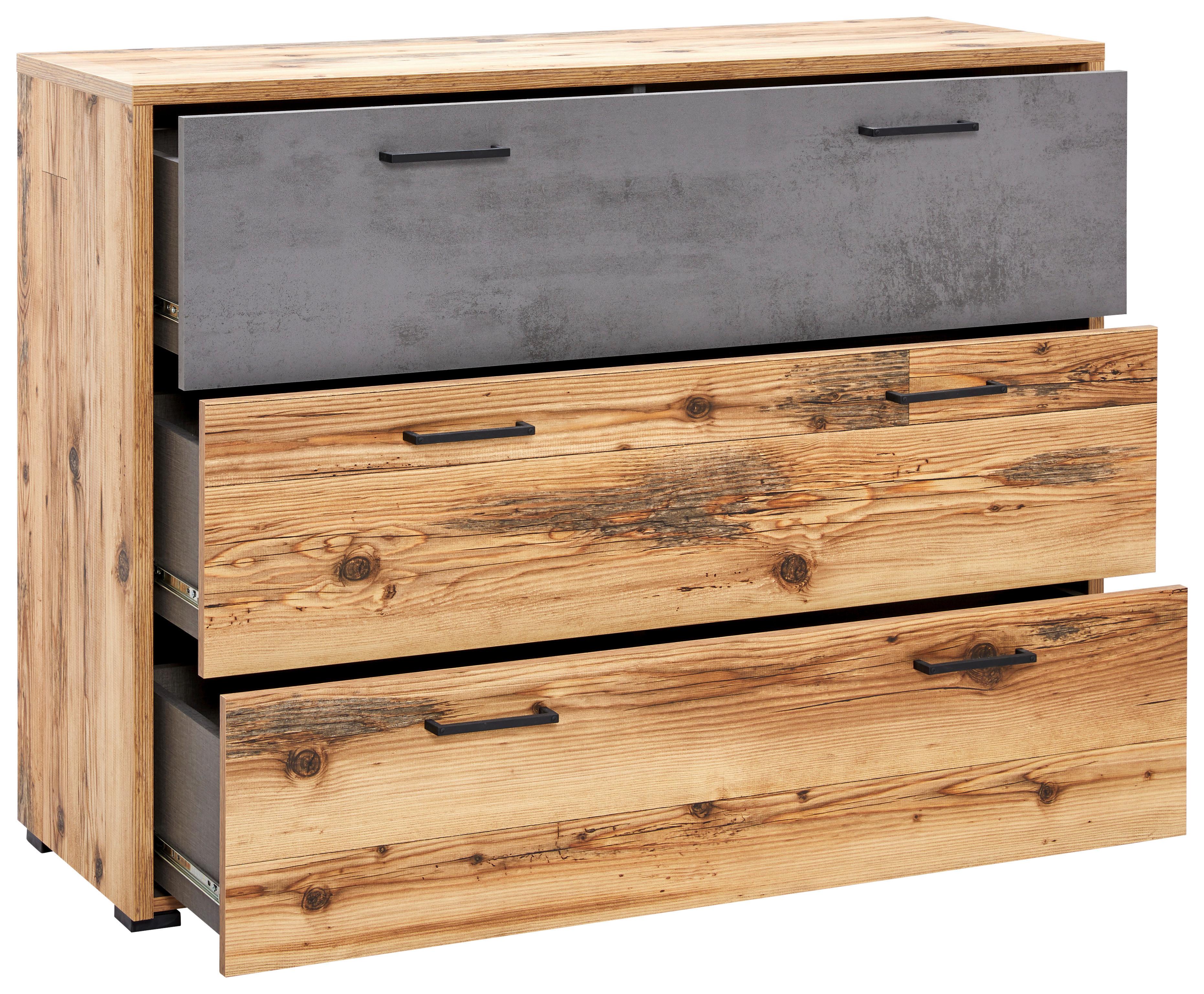 KOMODA ALICANTE - čierna/sivá, Modern, kompozitné drevo/plast (120/89,4/38cm)