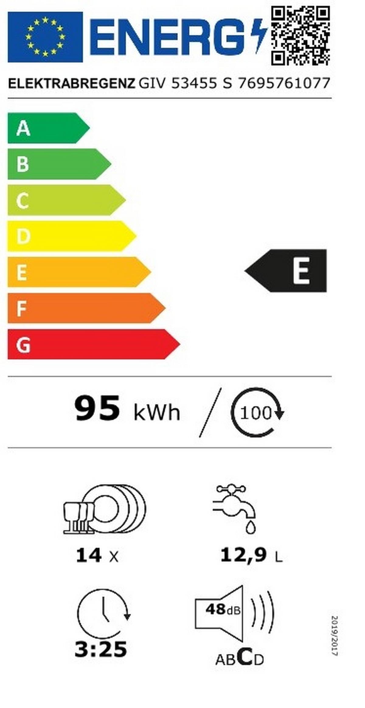 Einbau-geschirrspüler Giv 53455 S Vollintegriert - Basics, Glas/Kunststoff (59,8/81,8/55cm) - Elektra Bregenz