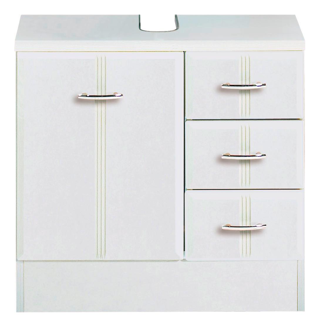 Waschbeckenunterschrank Rallye B: 60cm, Weiß Dekor - Weiß, KONVENTIONELL, Holzwerkstoff (60/56/35cm) - Held