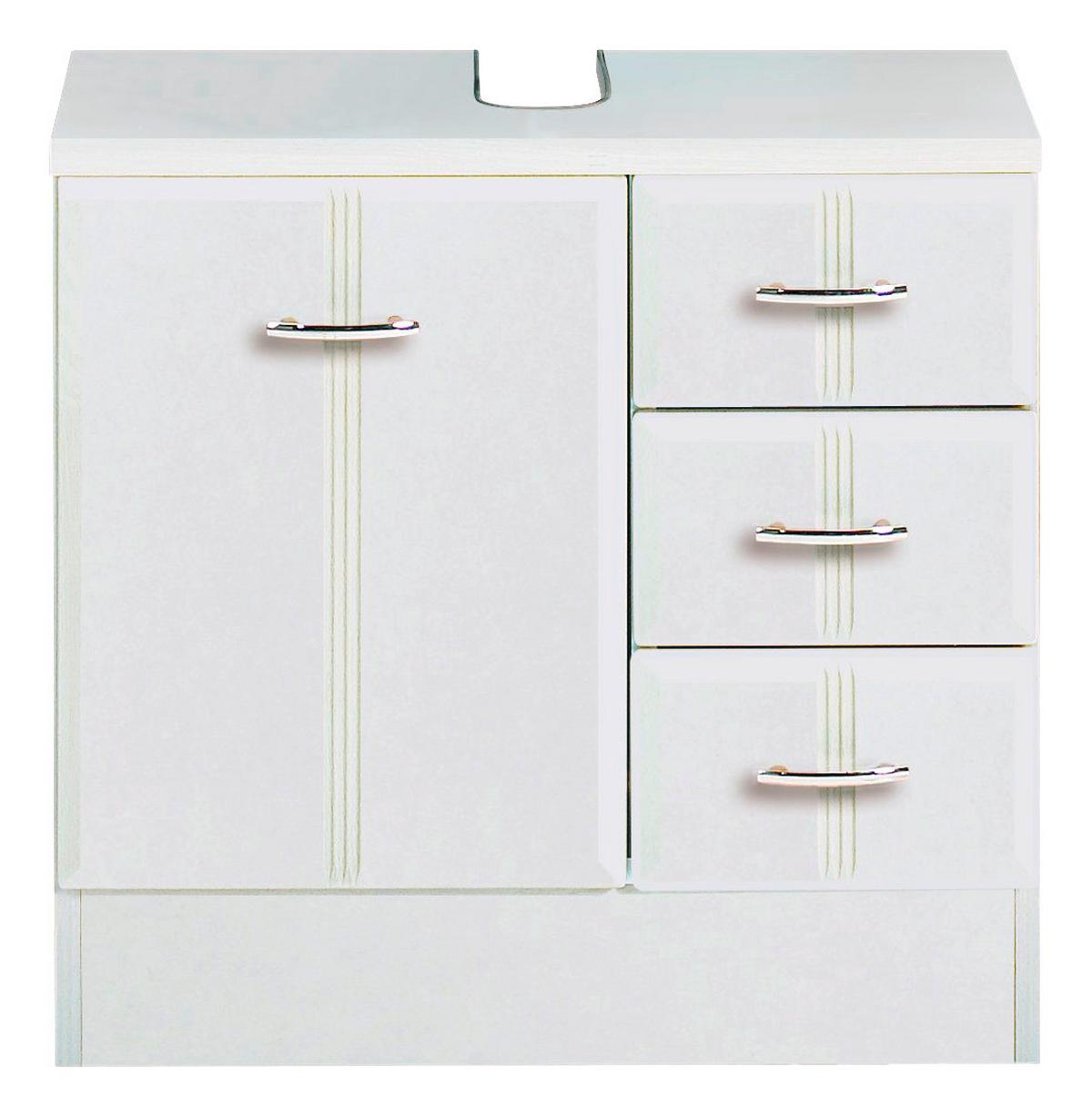 Waschbeckenunterschrank Rallye B: 60cm, Weiß Dekor - Weiß, KONVENTIONELL, Holzwerkstoff (60/56/35cm) - Held