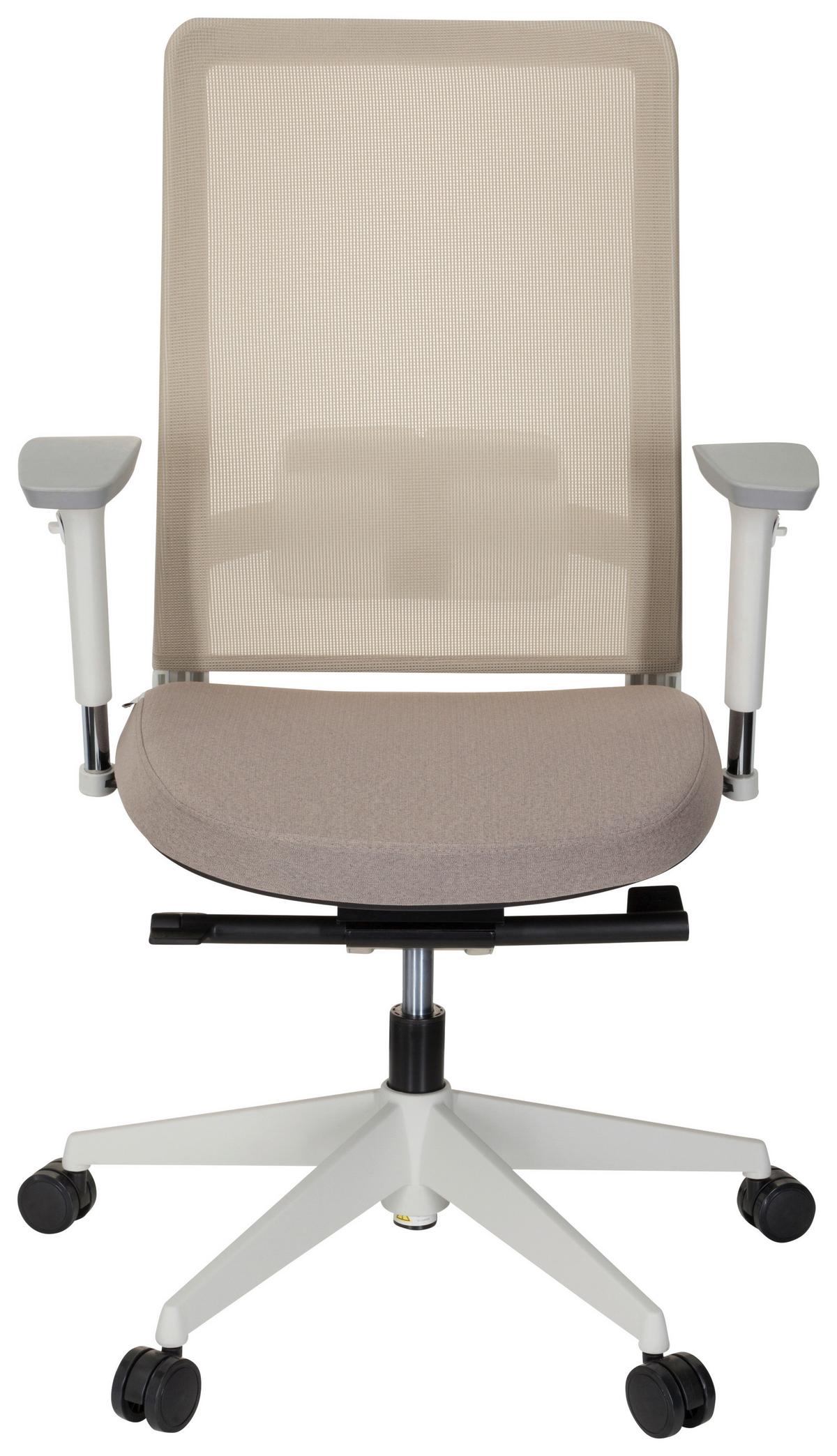 Drehstuhl Pure White Weiß/beige - Beige/Weiß, MODERN, Kunststoff/Textil (69/115/60cm) - MID.YOU