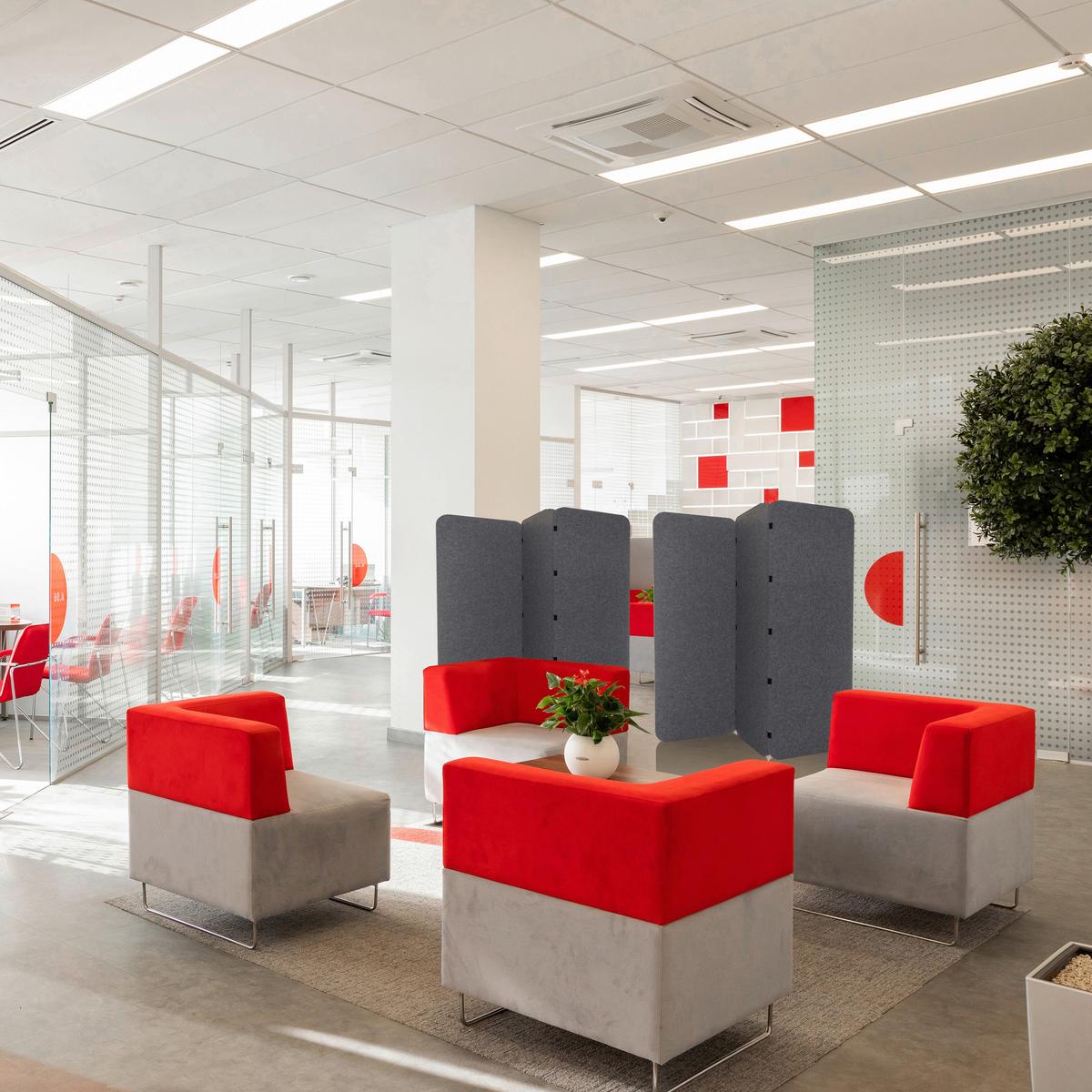 Trennwand Flexmiut El - Grau, Basics, Kunststoff/Textil (180/160/2,5cm) - MID.YOU