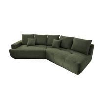 Big Sofa Fertilia Bouclé Dunkelgrün, B: 323 cm - Dunkelgrün/Schwarz, MODERN, Textil (323/91/155cm) - Livetastic