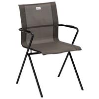 Gartenstuhl stapelbar Alpha Stahl, Textil - Anthrazit/Schwarz, MODERN, Textil/Metall (55/83/57cm) - Acamp