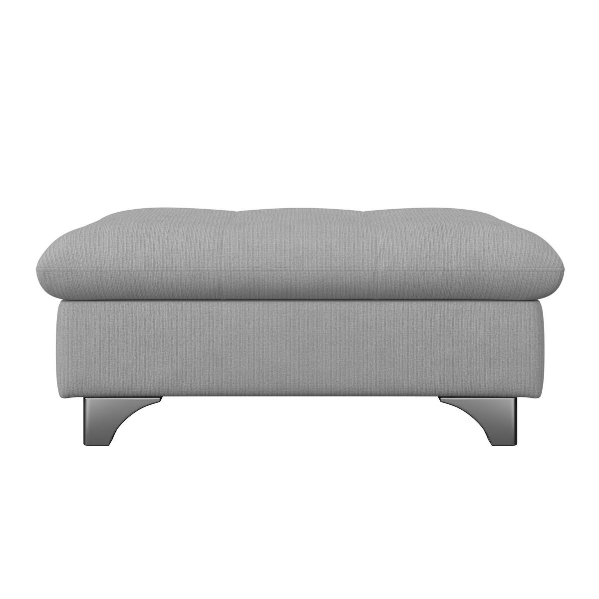 Hocker Gemini Grau, B: 108 Cm - Chromfarben/Hellgrau, KONVENTIONELL, Textil (108/46/108cm)
