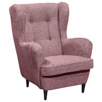 Ohrensessel Oskar Webstoff Rosa - Schwarz/Rosa, Basics, Holzwerkstoff/Textil (78/102/98cm) - MID.YOU