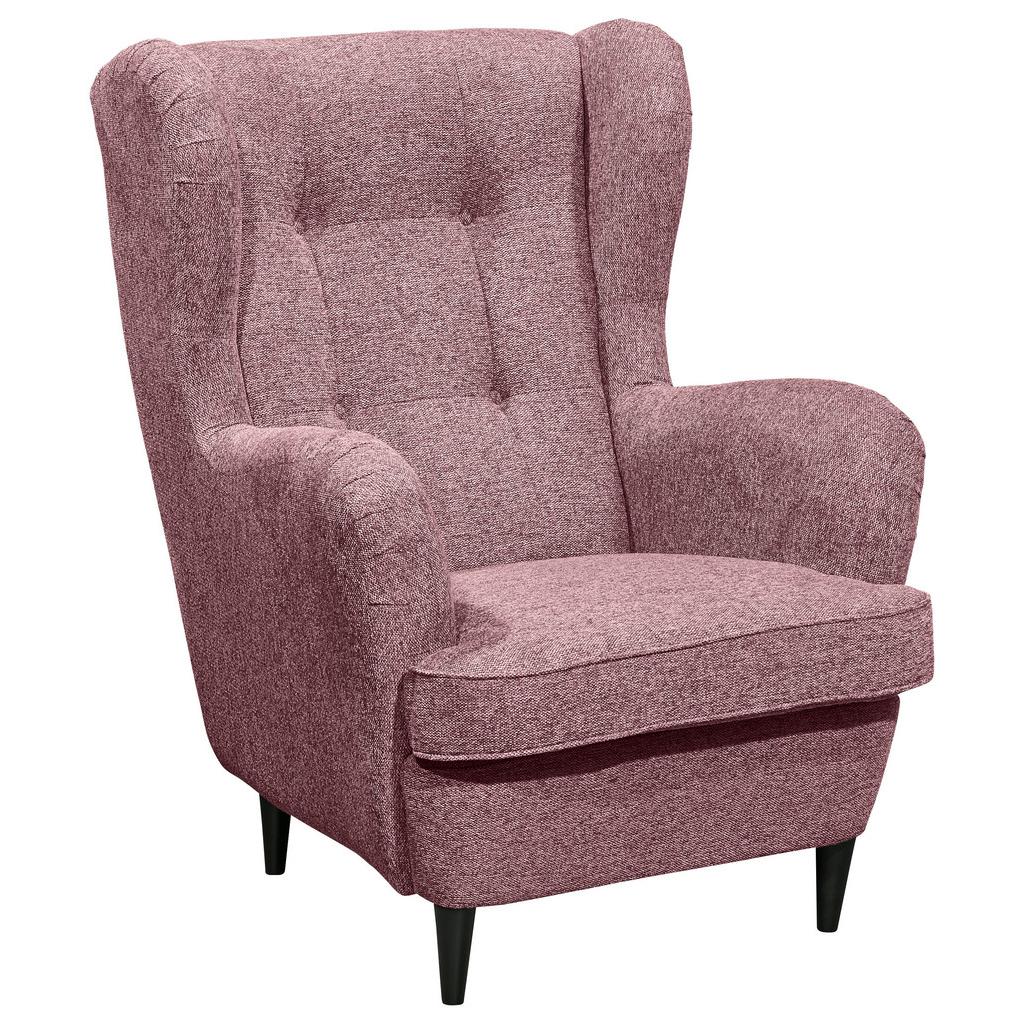 Ohrensessel Oskar Webstoff Rosa