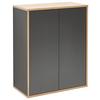 Midischrank Push-To-Open Finn B: 60 cm, Anthrazit - Eichefarben/Anthrazit, MODERN, Glas/Holzwerkstoff (60/75/30,5cm) - MID.YOU