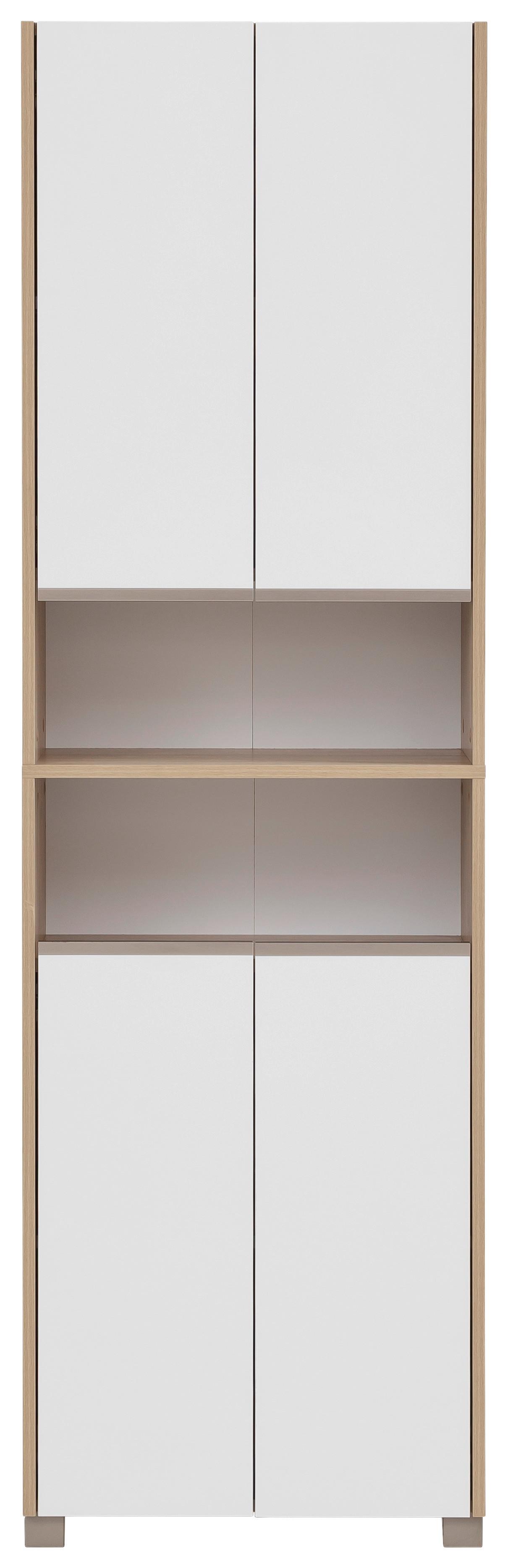 Hochschrank Juba H 570 - Eichefarben/Weiß, MODERN, Holzwerkstoff (57/186,5/33,1cm) - MID.YOU