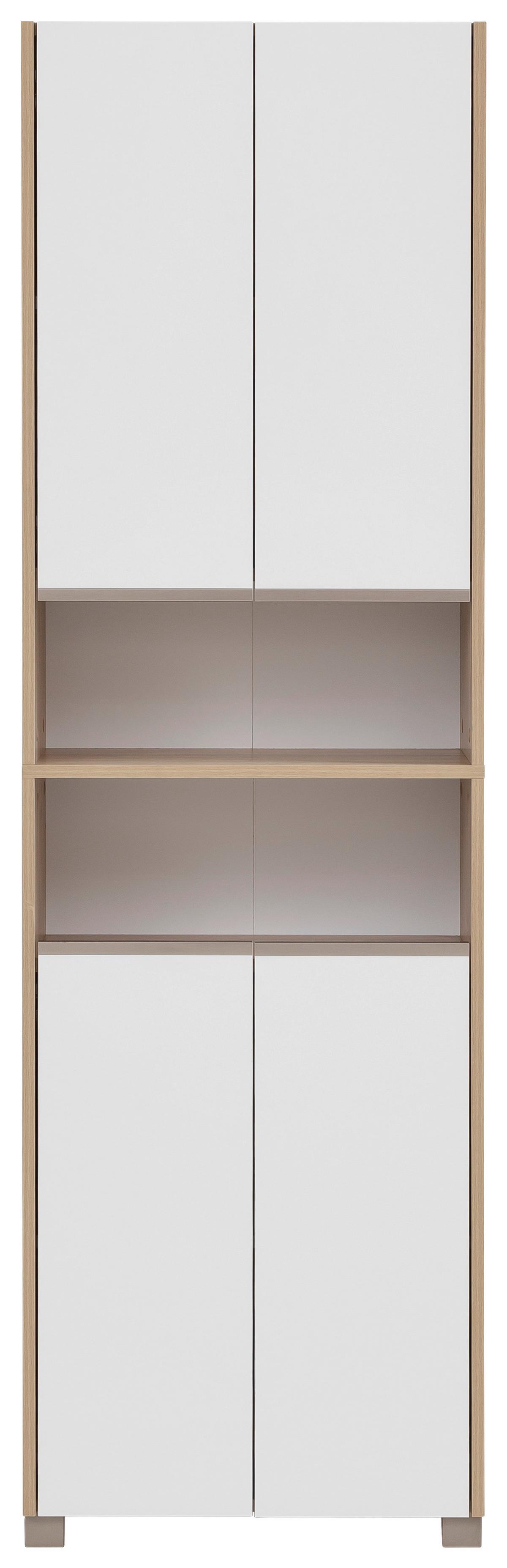 Hochschrank Juba H 570 - Eichefarben/Weiß, MODERN, Holzwerkstoff (57/186,5/33,1cm) - MID.YOU