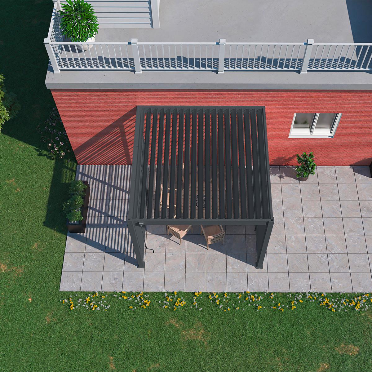 Pavillon Deluxe 400x300cm Sturmfest, Gartenpavillon - Anthrazit, Basics, Metall (400/255/300cm) - WEIDE