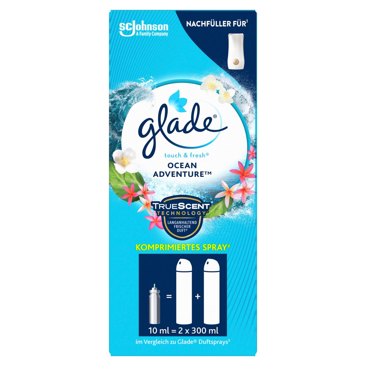 Raumduft-nachfüllung Touch & Fresh Ocean - Grau, Basics, Metall (2,5/7/2,5cm) - Glade