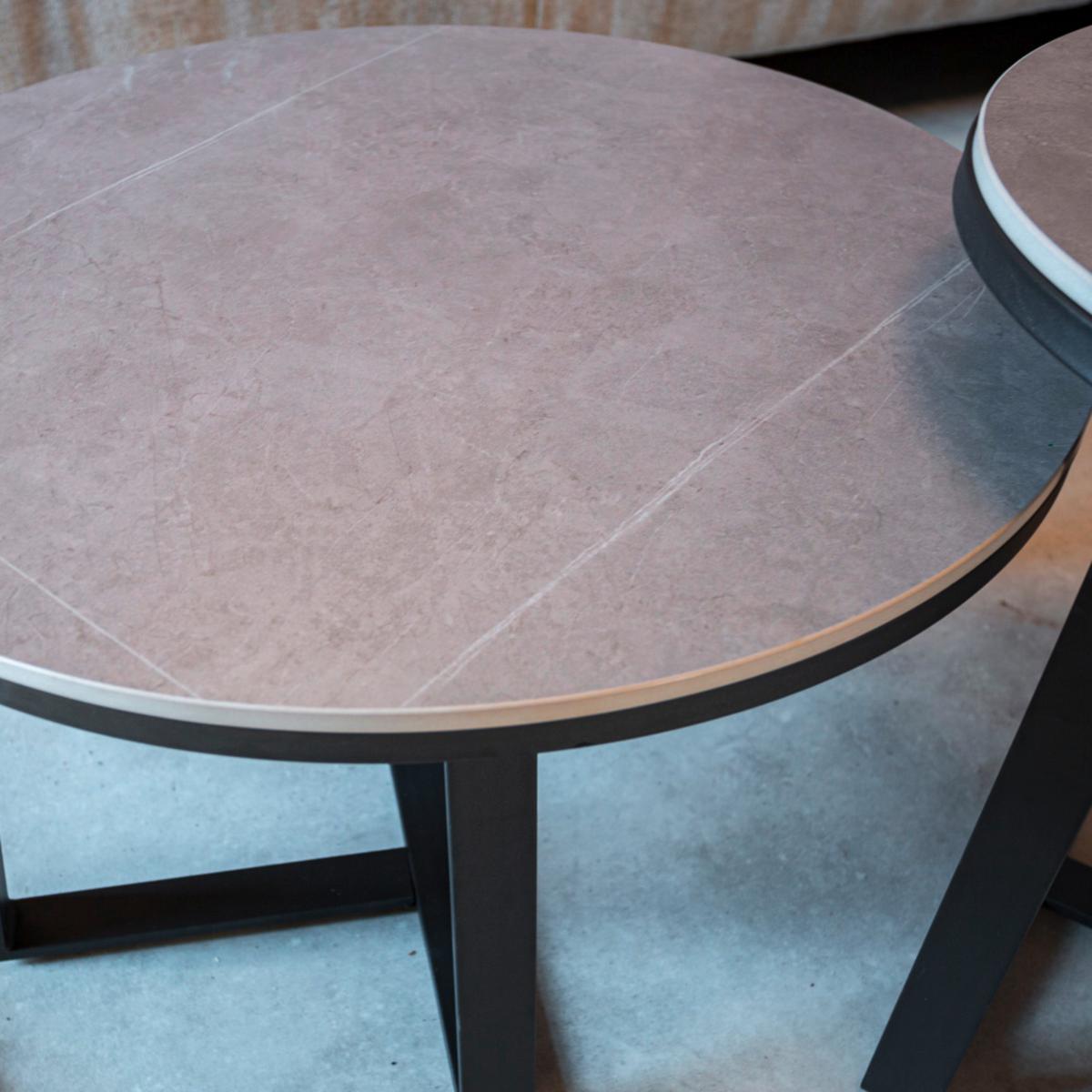 Couchtisch Pete Grau D: 69 Cm - Schwarz/Grau, MODERN, Stein/Metall (69/40cm) - MID.YOU