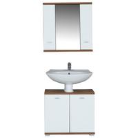 Badezimmer Bari Eiche Dekor 2-teilig - Eichefarben/Weiß, KONVENTIONELL, Holzwerkstoff (70/190/32cm)