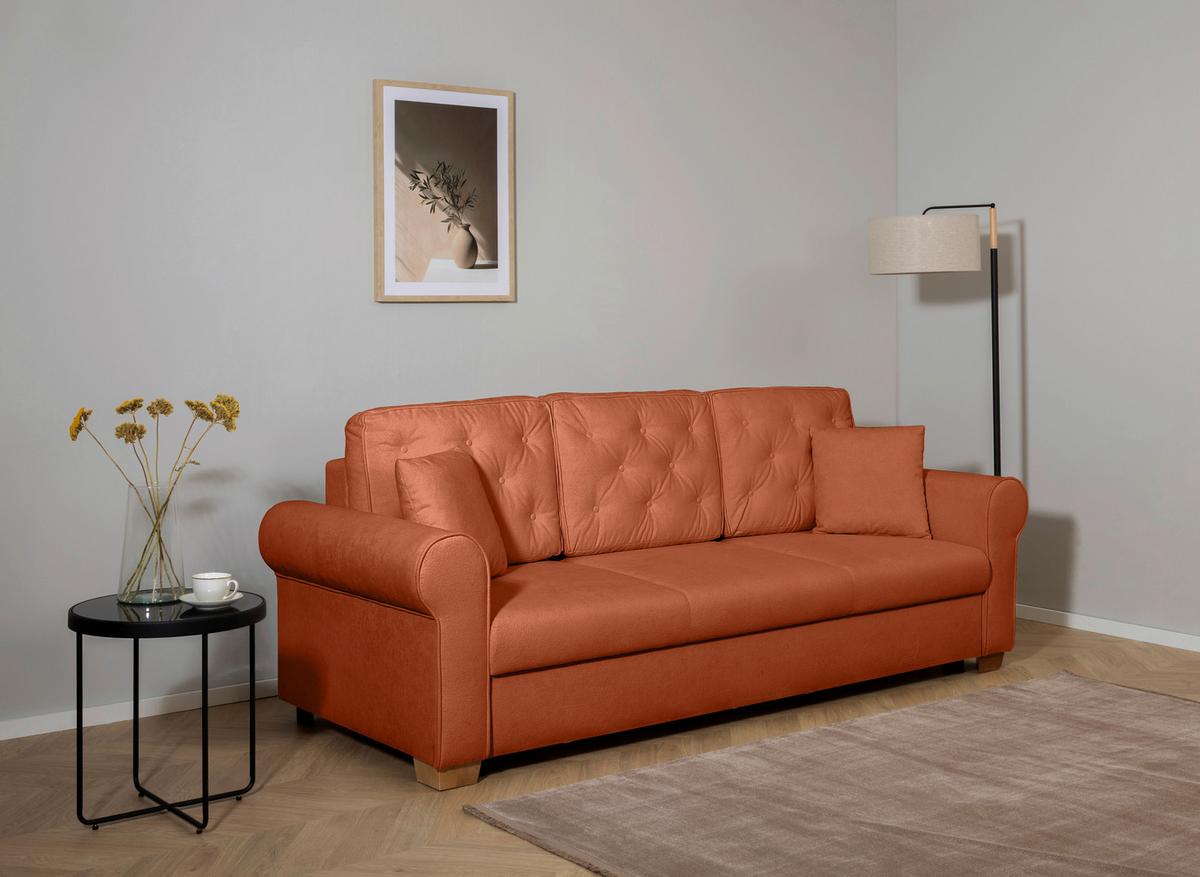 Schlafsofa Arles, Rostfarben 25 B: 240 Cm - Rostfarben/Buchefarben, Design, Textil (240/94/98cm) - MID.YOU