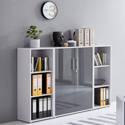 Office Edition B: 173 cm Grau/Anhrazit - Anthrazit Hochglanz/Grau, MODERN, Holzwerkstoff (173/114/33cm) - MID.YOU