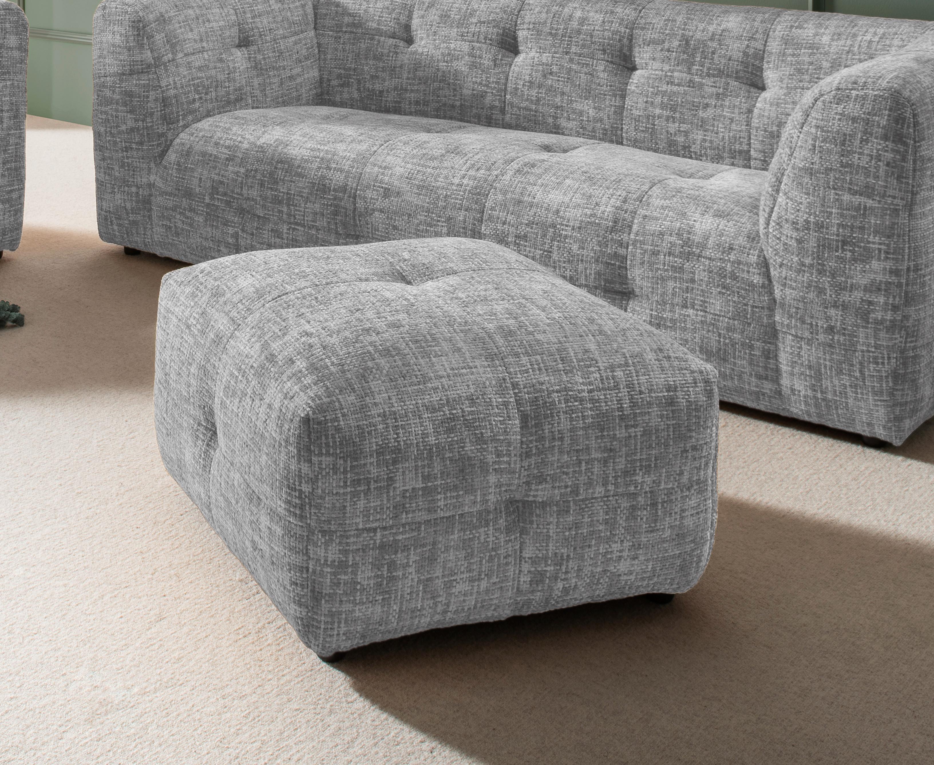 Hocker Velice, Silberfarben B: 72 Cm - Silberfarben/Schwarz, Design, Textil (72/44/72cm) - Livetastic