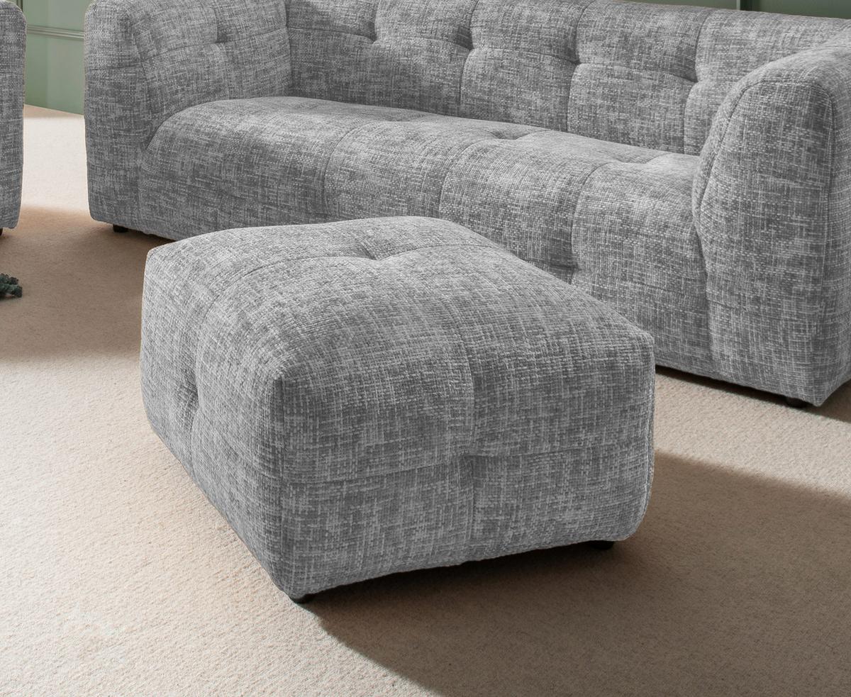 Hocker Velice, Silberfarben B: 72 Cm - Silberfarben/Schwarz, Design, Textil (72/44/72cm) - Livetastic