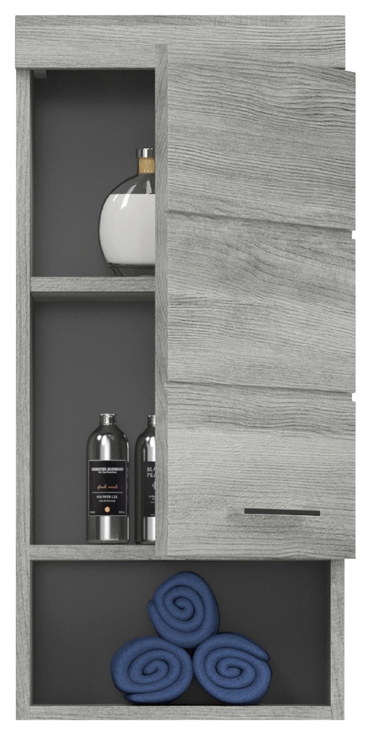 Hängeschrank Bad Soul Bxh 37x79 Cm,, Silbereichenfarben - Silbereichenfarben, MODERN, Holzwerkstoff (37/79/24cm) - MID.YOU