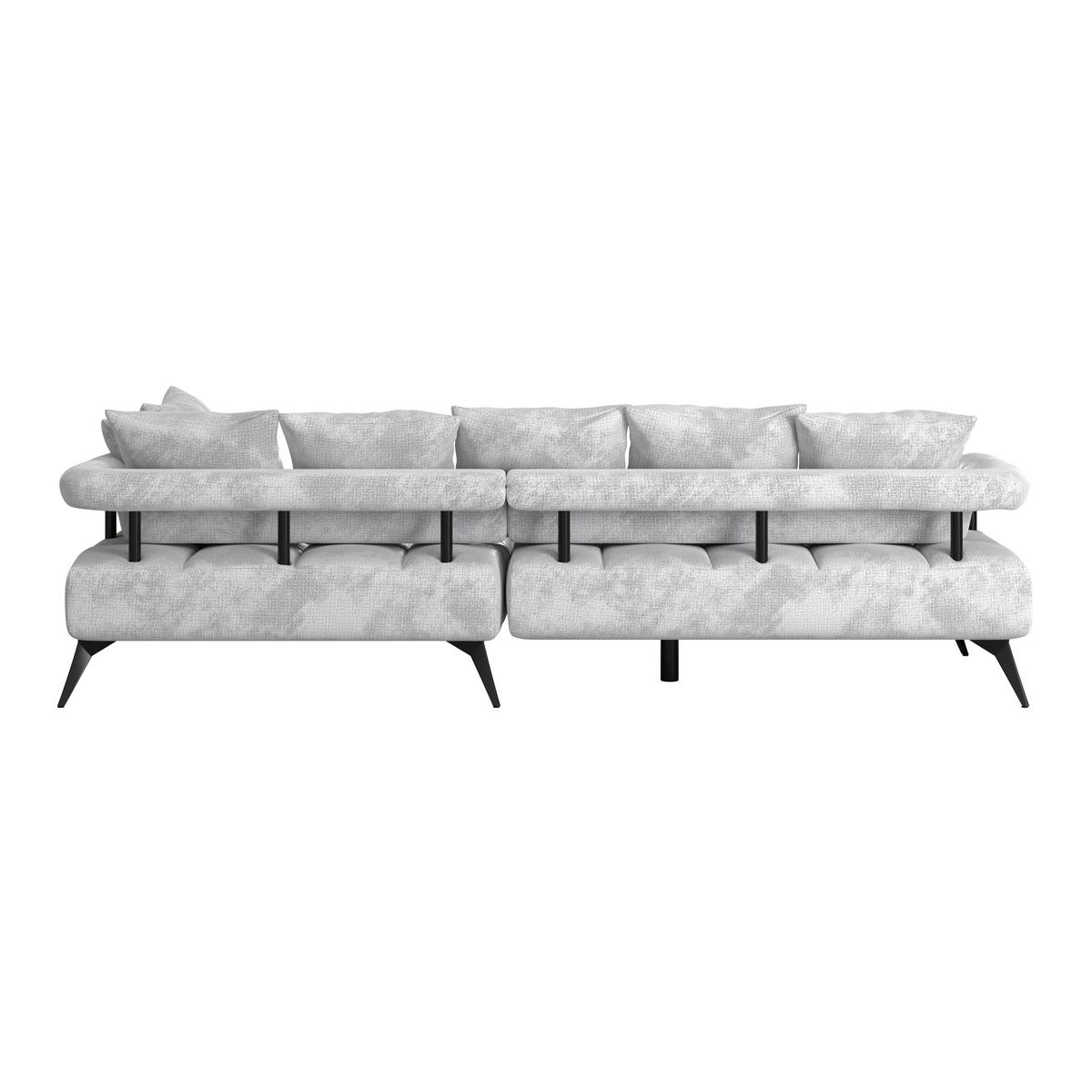 Sedacia súprava VANESSA NEW potrebná š. dverí 90 cm, pravá - čierna/svetlosivá, Modern, kov/textil (297/200cm)