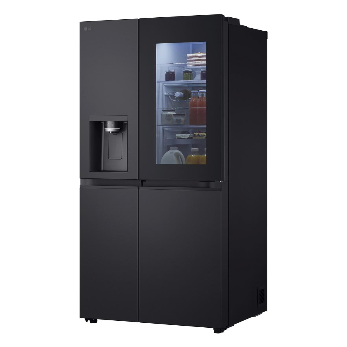 Kühl-Gefrier-Kombination LG Gsxe90evdd - Schwarz, Basics, Glas/Kunststoff (91.3/179/73.5cm)