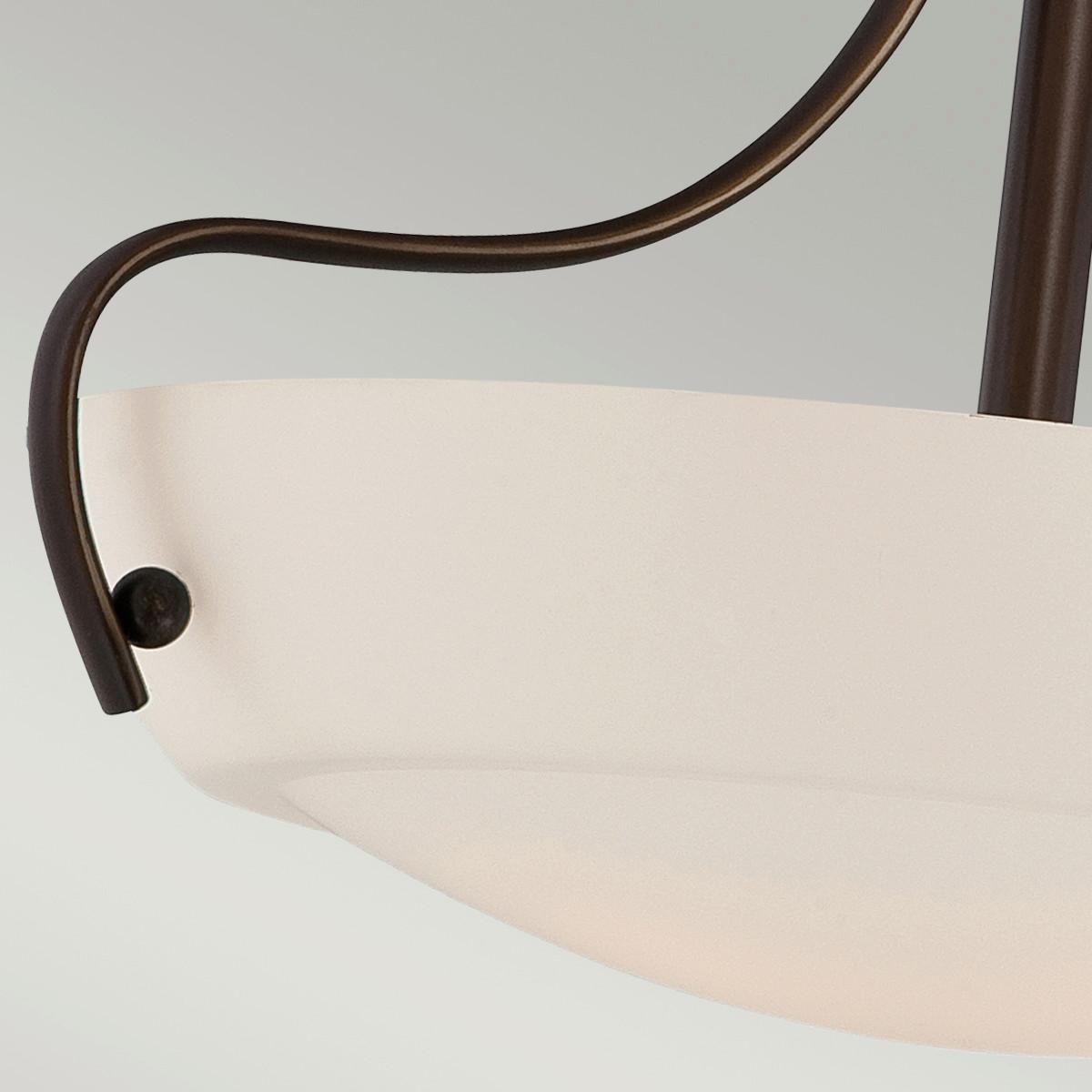 Deckenleuchte Qz-Chantilly-Sf3 - Dunkelbraun/Bronzefarben, Natur, Glas/Metall (45.7/30.5cm) - Elstead Lighting