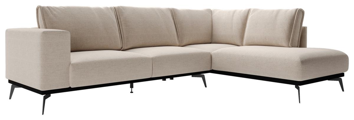 Sedací souprava ISOLDE, pravá, béžová - černá/béžová, Design, kov/dřevo (293/200cm) - MID.YOU