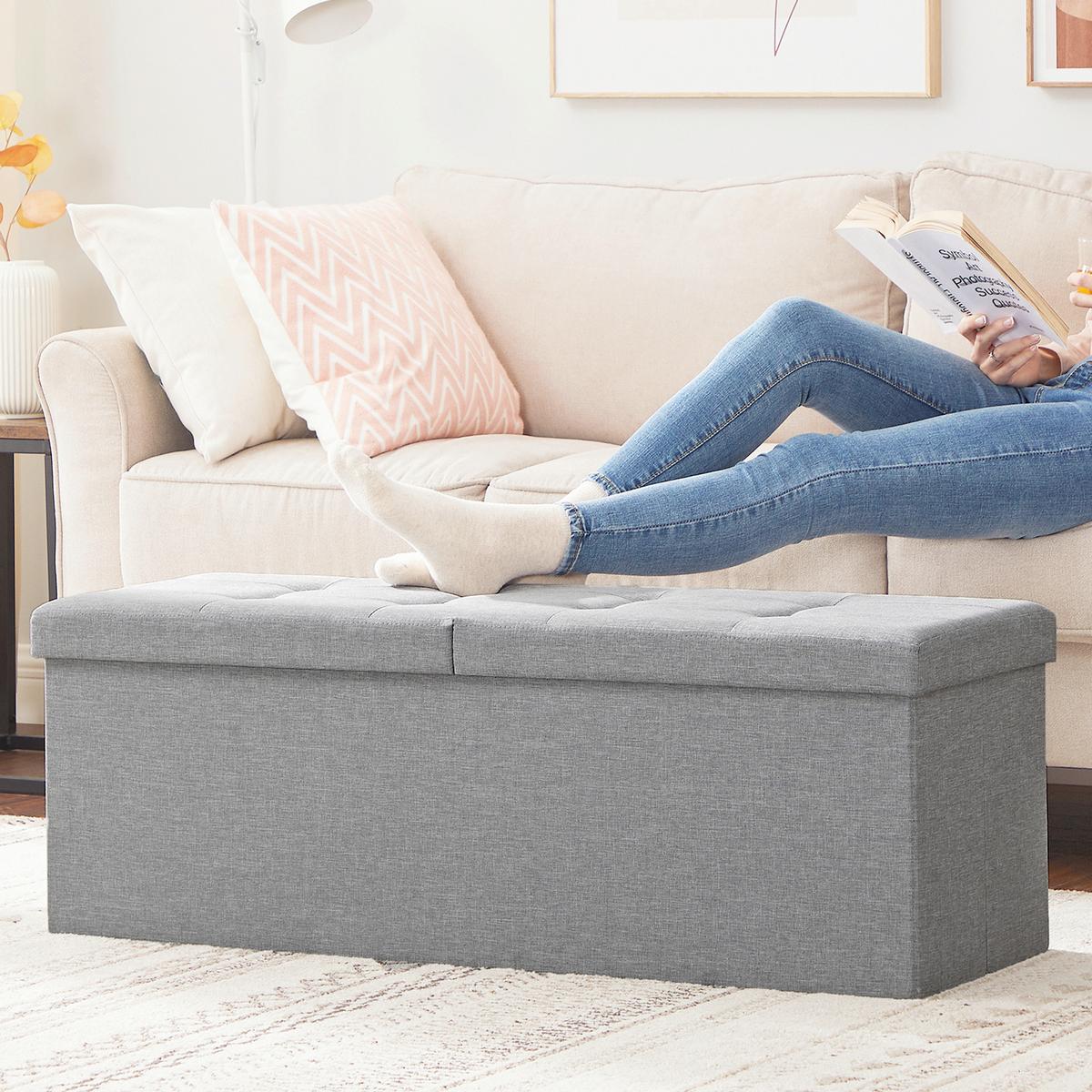 SITZBOX Grau B: 110cm - Grau, Basics, Holzwerkstoff/Textil (110/38/38cm)