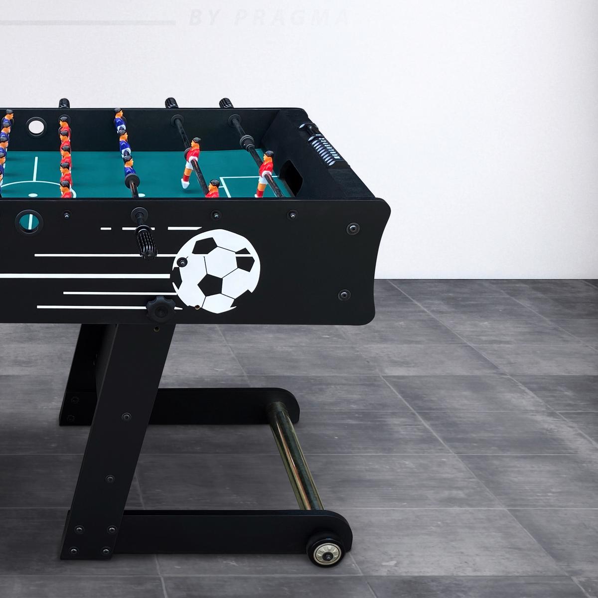Tischfußball Holz Schwarz 2 Bälle, klappbar - Schwarz, KONVENTIONELL, Holz (61/81/122cm) - Ambia Garden
