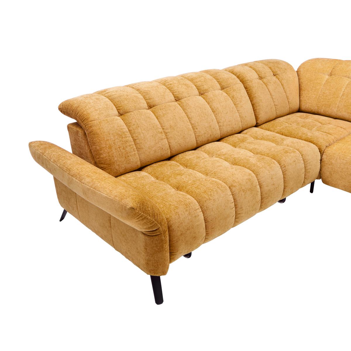 Rohová sedačka NEW YORK, pravá, bronzová tkanina NILE - černá/bronzová, Moderní, kov/kompozitní dřevo (261/87-104/288cm) - Premium Living