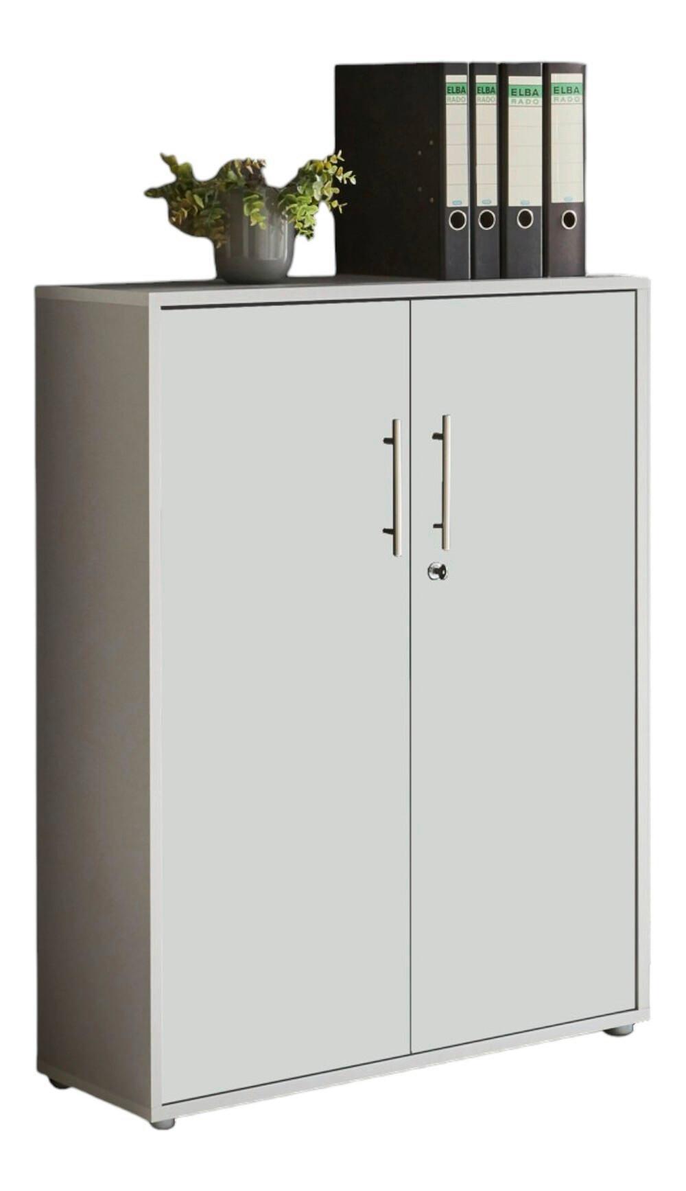 Aktenschrank Office Edition Grau, Weiß B: 84,4cm - Weiß/Grau, MODERN, Holzwerkstoff (84,4/113,6/33cm) - MID.YOU