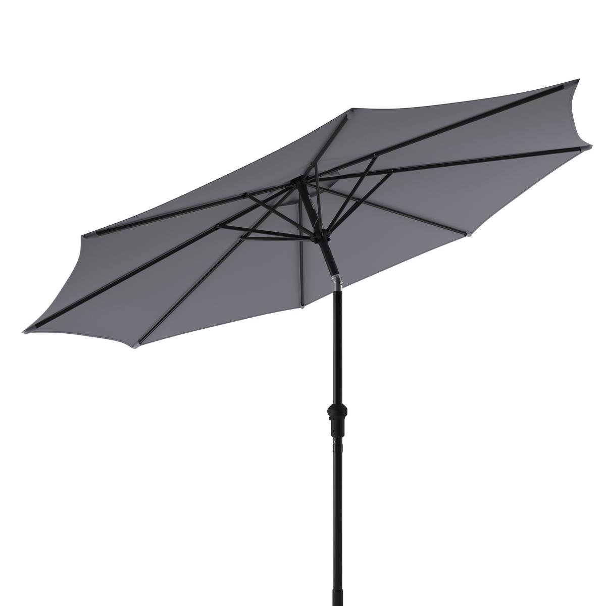 Sonnenschirm Tropea - Dunkelgrau/Hellgrau, MODERN, Textil/Metall (291cm) - Beldano