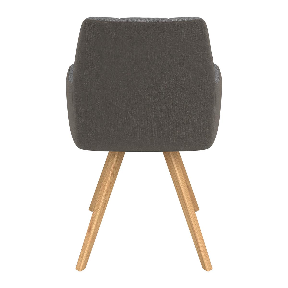Armlehnenstuhl Elke Grau gepolstert - Naturfarben/Grau, MODERN, Holz/Textil (61/88/66,5cm) - James Wood