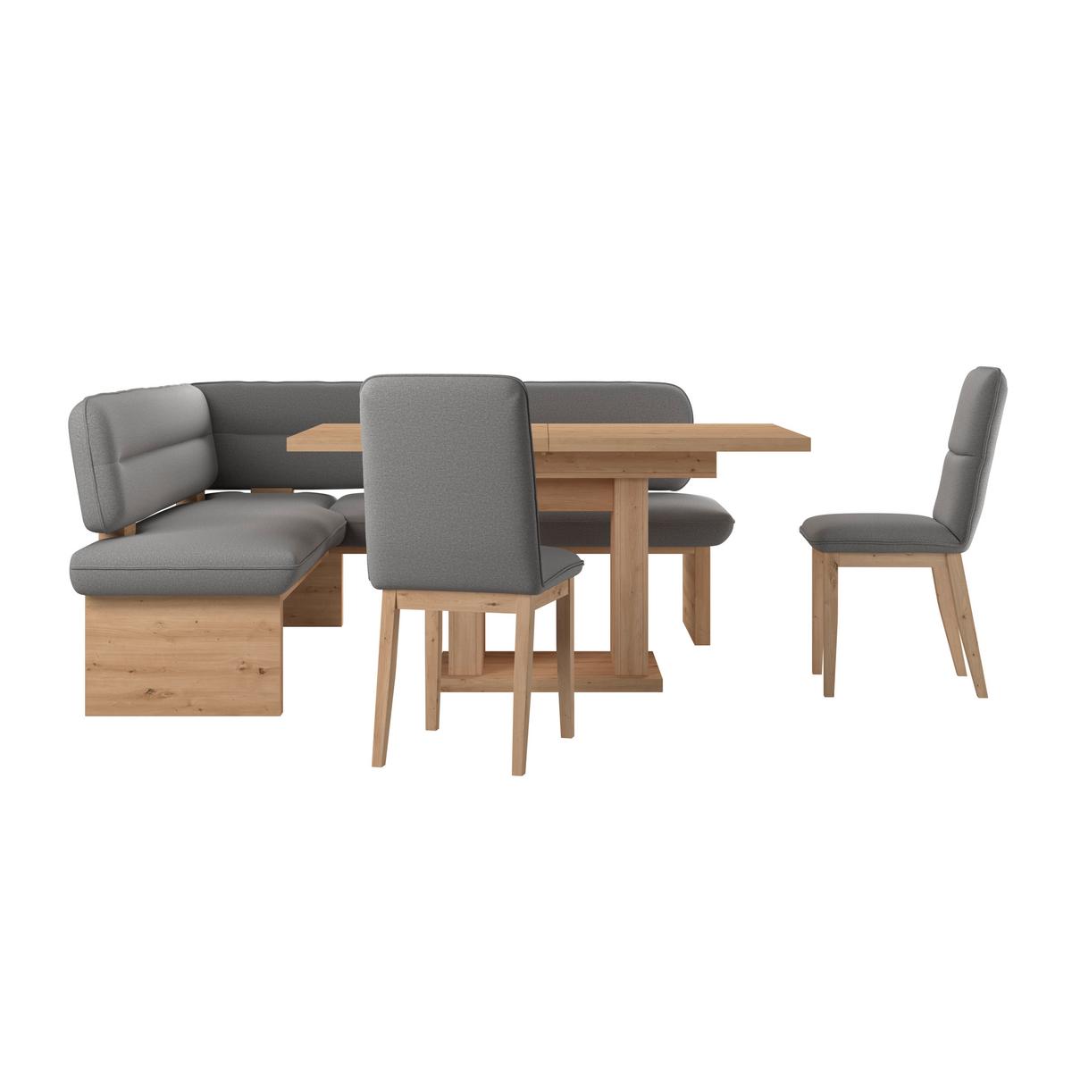 Eckbank Beluna Ii Webstoff Dunkelgrau, B: 170cm - Eichefarben/Dunkelgrau, KONVENTIONELL, Holz/Textil (170/212cm) - James Wood