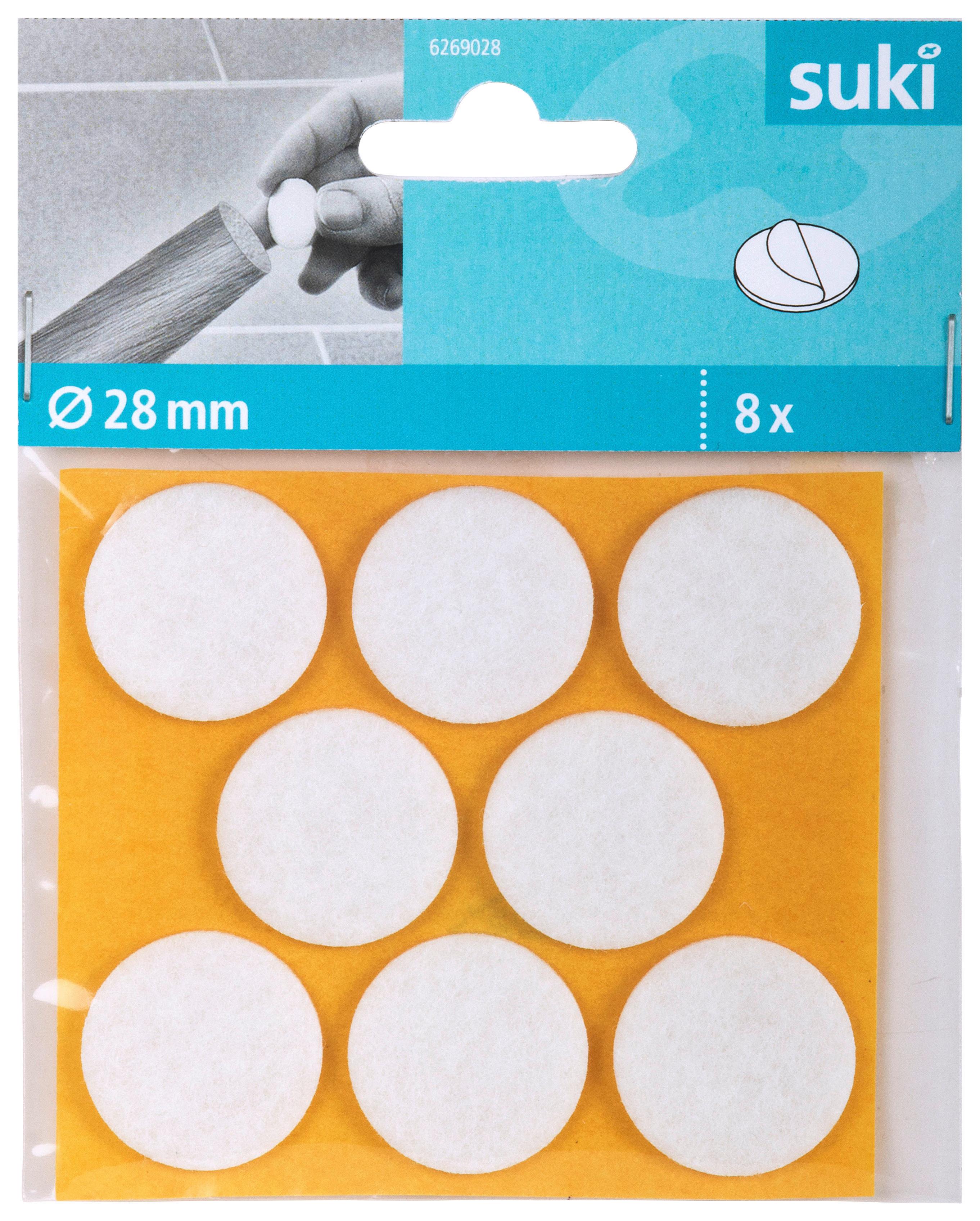 Filckorong 28mm, 8db - fehér, műanyag (2,8cm) - Suki