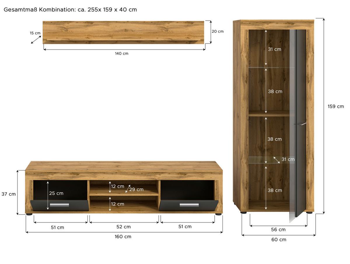 Szekrénysor Jam - Design (235/159/35cm) - MID.YOU