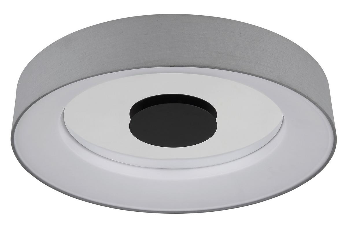 LED-Deckenleuchte 48372-30 - Chromfarben/Opal, Trend, Kunststoff/Textil (46,8/9,8cm) - Globo