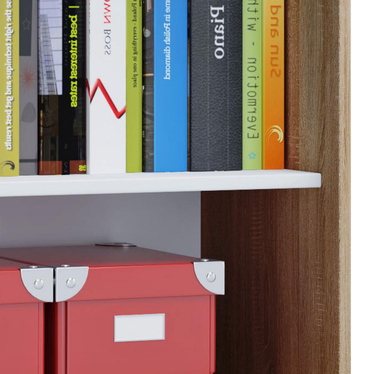 Aktenregal Lona Xl Sonoma Eiche Dekor B 70 Cm - Schwarz/Sonoma Eiche, Basics, Holzwerkstoff (70/105/37cm) - MID.YOU